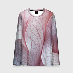Лонгслив мужской Розовые листья, цвет: 3D-принт