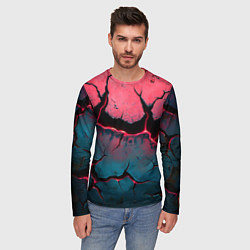 Лонгслив мужской Объемные разломы текстура, цвет: 3D-принт — фото 2