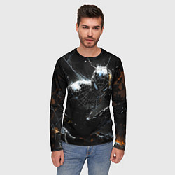 Лонгслив мужской Человек-паук в черном костюме, цвет: 3D-принт — фото 2