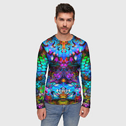 Лонгслив мужской Абстракция стекло узор, цвет: 3D-принт — фото 2