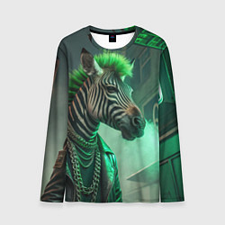 Мужской лонгслив Cyperpunk zebra