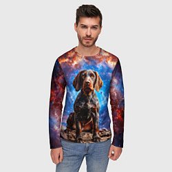 Лонгслив мужской Дратхаар в космосе, цвет: 3D-принт — фото 2