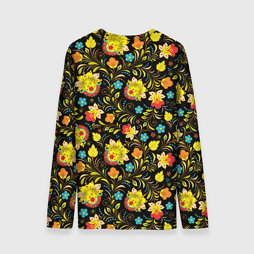 Мужской лонгслив Хохлома цветы / 3D-принт – фото 2