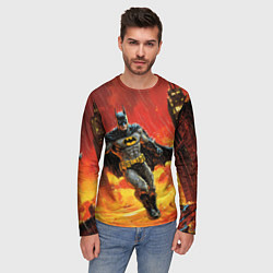 Лонгслив мужской Бэтмен застыл в воздухе, цвет: 3D-принт — фото 2