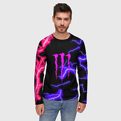 Лонгслив мужской Monster energy неоновый шторм, цвет: 3D-принт — фото 2