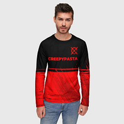 Лонгслив мужской CreepyPasta - red gradient посередине, цвет: 3D-принт — фото 2