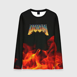 Лонгслив мужской Doom огненная текстура, цвет: 3D-принт