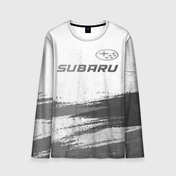 Мужской лонгслив Subaru - white gradient посередине