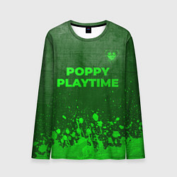 Мужской лонгслив Poppy Playtime - green gradient посередине