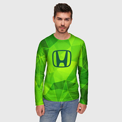 Лонгслив мужской Honda green poly, цвет: 3D-принт — фото 2