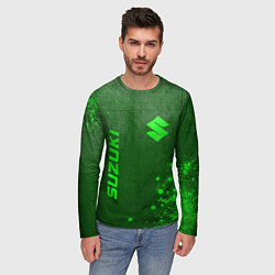 Лонгслив мужской Suzuki - green gradient вертикально, цвет: 3D-принт — фото 2