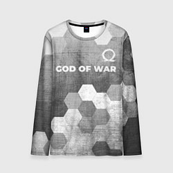 Мужской лонгслив God of War - grey gradient посередине
