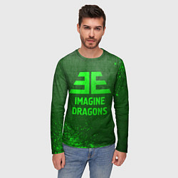 Лонгслив мужской Imagine Dragons - green gradient, цвет: 3D-принт — фото 2