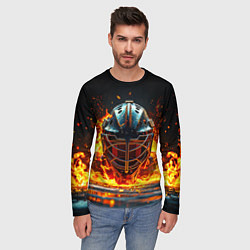 Лонгслив мужской Голкипер в огне, цвет: 3D-принт — фото 2