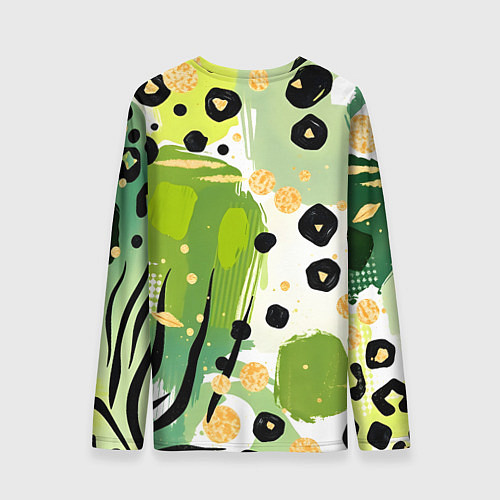 Мужской лонгслив Зеленый анималистичный паттерн / 3D-принт – фото 2