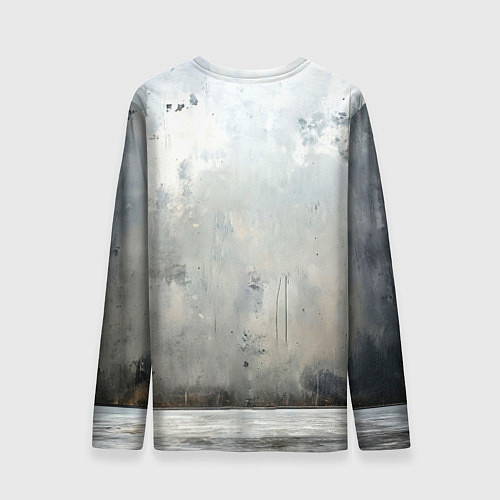 Мужской лонгслив Боец айкидо на сером / 3D-принт – фото 2
