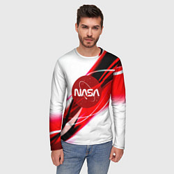 Лонгслив мужской Nasa абстрактные полосы, цвет: 3D-принт — фото 2