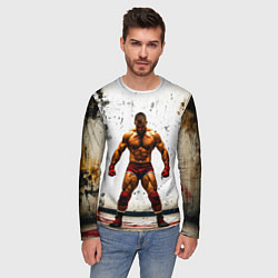Лонгслив мужской Реслер на белом, цвет: 3D-принт — фото 2