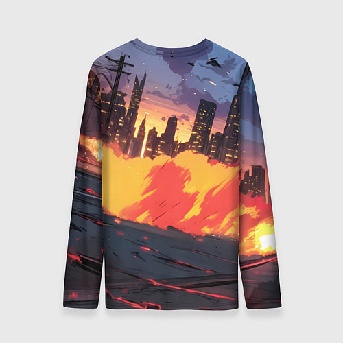 Мужской лонгслив BMW огненная дорога / 3D-принт – фото 2