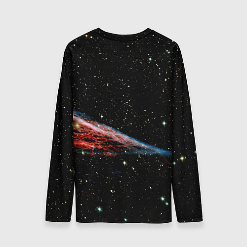 Мужской лонгслив Котёнок космонавт в открытом космосе / 3D-принт – фото 2