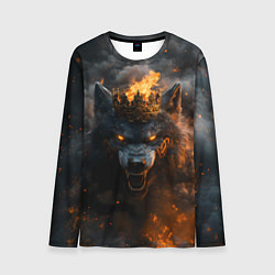 Лонгслив мужской Волк в огне, цвет: 3D-принт