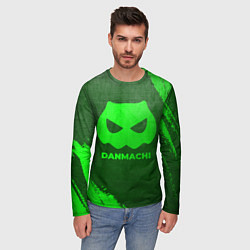Лонгслив мужской DanMachi - green gradient, цвет: 3D-принт — фото 2