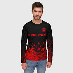 Лонгслив мужской Brighton - red gradient посередине, цвет: 3D-принт — фото 2