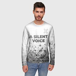 Лонгслив мужской A Silent Voice - white gradient посередине, цвет: 3D-принт — фото 2
