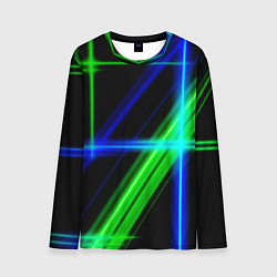 Лонгслив мужской Color blue black green, цвет: 3D-принт