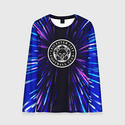 Лонгслив мужской Leicester City neon energy, цвет: 3D-принт