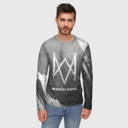 Лонгслив мужской Watch Dogs - grey gradient, цвет: 3D-принт — фото 2