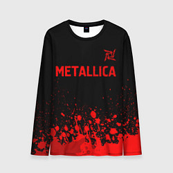 Мужской лонгслив Metallica - red gradient посередине