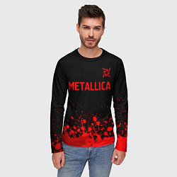 Лонгслив мужской Metallica - red gradient посередине, цвет: 3D-принт — фото 2