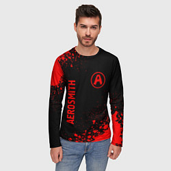 Лонгслив мужской Aerosmith - red gradient вертикально, цвет: 3D-принт — фото 2