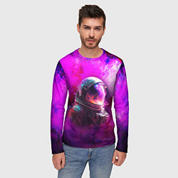 Лонгслив мужской Космонавт красочный, цвет: 3D-принт — фото 2