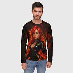 Лонгслив мужской Пламенная Мавуика - Genshin Impact, цвет: 3D-принт — фото 2