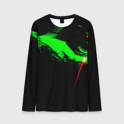 Лонгслив мужской Color black green red, цвет: 3D-принт