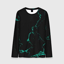 Лонгслив мужской Color black turquoise, цвет: 3D-принт