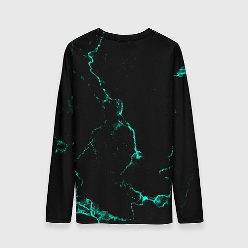 Мужской лонгслив Color black turquoise / 3D-принт – фото 2