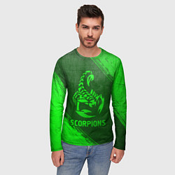 Лонгслив мужской Scorpions - green gradient, цвет: 3D-принт — фото 2