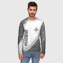 Лонгслив мужской Manowar - white gradient вертикально, цвет: 3D-принт — фото 2