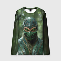Лонгслив мужской Рептилия с зелеными глазами, цвет: 3D-принт