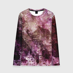 Мужской лонгслив Абстракция - dark trash atom with violet