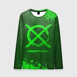 Лонгслив мужской CreepyPasta - green gradient, цвет: 3D-принт