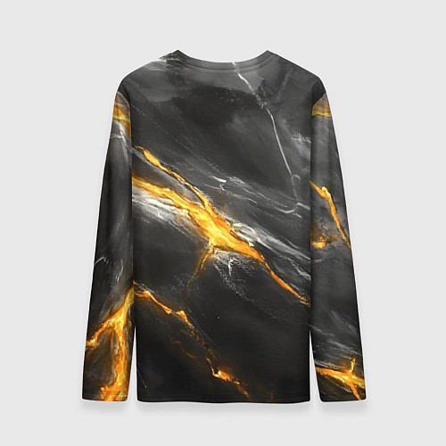 Мужской лонгслив Россия черно-желтый фон / 3D-принт – фото 2