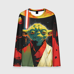 Лонгслив мужской Йода космический фон, цвет: 3D-принт