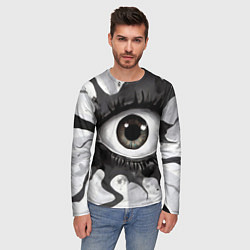 Лонгслив мужской Глаз и щупальца - психоделика, цвет: 3D-принт — фото 2
