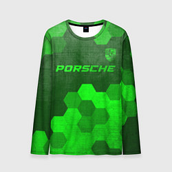 Мужской лонгслив Porsche - green gradient посередине