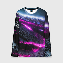 Лонгслив мужской Фентази город неон, цвет: 3D-принт