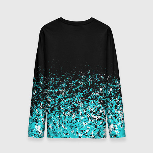 Мужской лонгслив Sport чёрно-голубой пятнистый / 3D-принт – фото 2